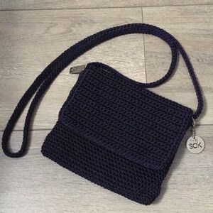 The Sak Crochet Mini Crossbody Bag Navy